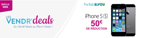 Vente flash sur l'iPhone 5S avec un forfait B&You de Bouygues Telecom !