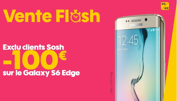 Exclu clients SOSH : 100 euros de remise sur le Galaxy S6 edge 