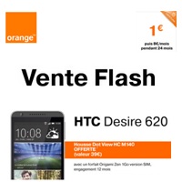 Vente Flash HTC Desire 620 chez Orange : 1€ avec un forfait Origami Zen 1Go!