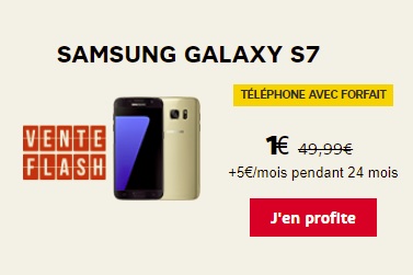 Galaxy S7 à 1 euro avec la série limitée SFR 100Go et de nombreux bons plans pour votre Smartphone nu