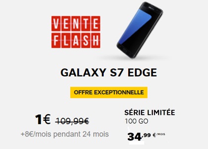 Le Samsung Galaxy S7 Edge à 1 euro avec la série limitée 100Go chez SFR (dernières heures)
