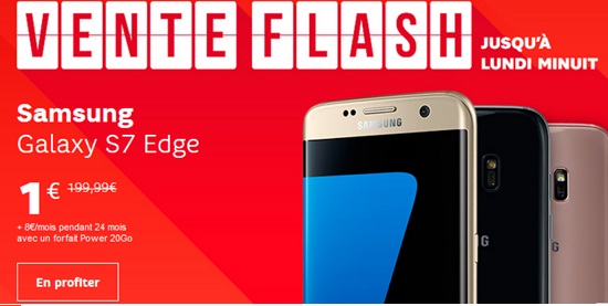 Galaxy S7, S7 Edge, Xperia XZ et Huawei P9 en vente flash chez SFR (jusqu'à 248.99 euros de remise)