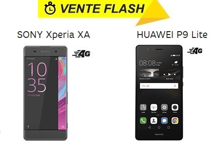Le Huawei P9 Lite et le Xperia XA en vente flash chez SFR jusqu'à ce soir minuit