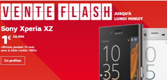 Vente flash SFR : Jusqu'à 128.99 euros de remise sur une sélection de Smartphone (Sony, HTC et Crosscall)