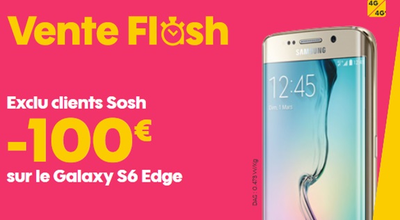 La vente flash exceptionnelle sur le Samsung Galaxy S6 Edge chez Sosh expire bientôt 