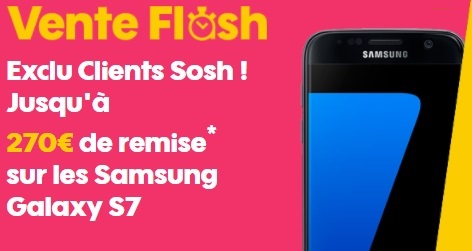 Bonne affaire ! Le Samsung Galaxy S7 à 329 euros (exclu clients SOSH) 