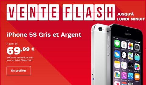 iPhone 5s en vente flash chez SFR ce Week-end !