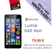  Vente flash NRJ Mobile : Le Microsoft Lumia 640 à 29.99€ au lieu de 79.99€ !