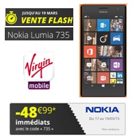 Bon plan : Le Nokia Lumia 735 en promo à 1€ chez Virgin Mobile !