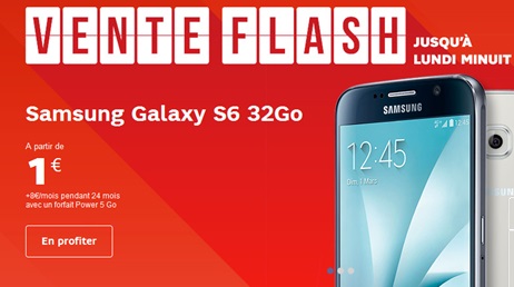 Le Samsung Galaxy S6 en vente flash avec un forfait SFR ce Week-end !