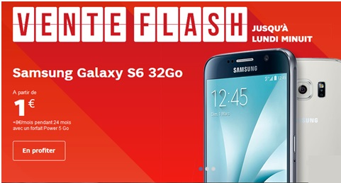 Le Samsung Galaxy S6 en vente flash jusqu’à ce soir minuit chez SFR !