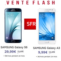 Dernières heures : Vente flash SFR sur le Samsung Galaxy S6 ou Galaxy A3 !