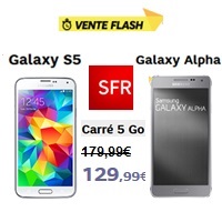 Dernières heures pour profiter des ventes flash SFR : -50 euros sur les Samsung Galaxy S5 et Alpha !