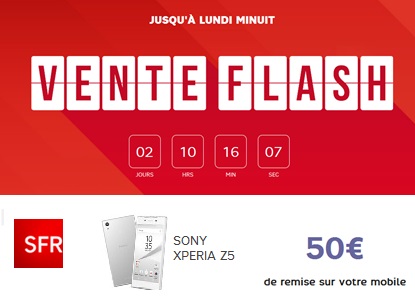 Le Sony Xperia Z5 en vente flash chez SFR !
