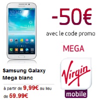 Le Samsung Galaxy Mega gratuit avec un forfait iDOL XL Virgin Mobile !