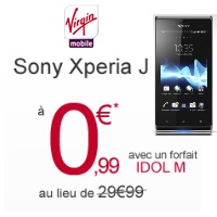Bon plan Virgin Mobile : Le Sony Xperia J avec un forfait mobile iDOL M
