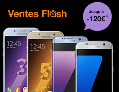 Les bons plans Samsung avec Orange : jusqu'à -130 euros (Galaxy A5 2017, Galaxy S7/S7 Edge)
