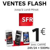 Ventes flash SFR : Découvrez la sélection de mobile à 1€ !