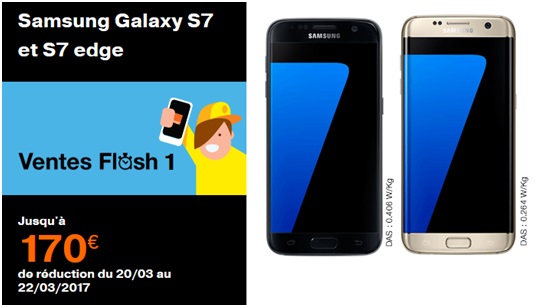 Vente flash Orange : le Samsung Galaxy S7 ou S7 Edge à partir de 1 euro 
