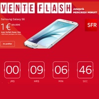 Le samsung Galaxy S6 à 1€ en vente flash chez SFR jusqu'à ce soir minuit