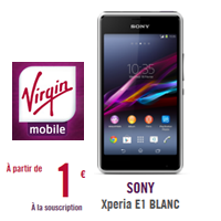 Virgin Mobile : Sony Xperia E1 en vente flash à 1€ pendant 3 jours