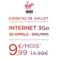 Virgin Mobile : Votre forfait 4G avec 3Go de data à 9.99€ à vie jusqu’à ce soir minuit ! 