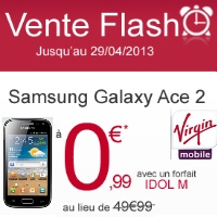 Bon plan Virgin Mobile : Samsung Galaxy ACE 2 à 0,99 euros