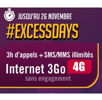 Opération #Excessdays : Le forfait 4G avec 3Go et 3H à 9.99€ est de retour chez Virgin Mobile !