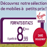 Un téléphone à prix réduit avec un forfait Extaz S chez Virgin Mobile