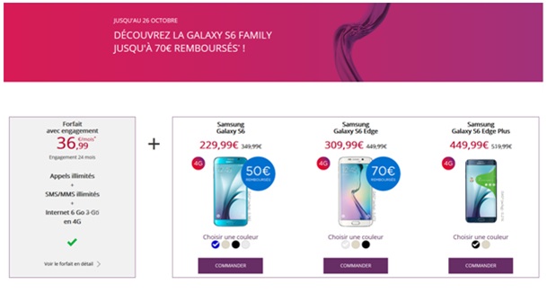 Virgin Mobile : Jusqu’à 140€ de remise sur le Galaxy S6, S6 Edge et S6 Edge + !