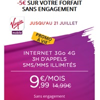Dernier jour : Le forfait 4G avec 3Go d’internet à 9.99€ à vie chez Virgin Mobile !