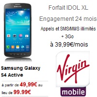 Virgin Mobile : Le Samsung Galaxy S4 Active en promo à 49.99€ !