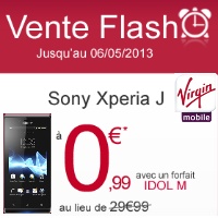 Bon plan : vente flash Virgin Mobile sur le Sony Xperia J