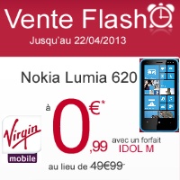 Bon plan Virgin Mobile : vente flash sur le Nokia Lumia 620