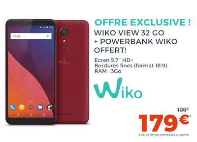 Bon plan Cdiscount : Le Wiko View noir à 179 euros livré avec Powerbank avant Noël !