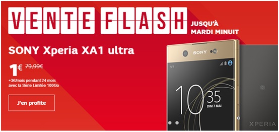 Vente flash SFR  : les Sony Xperia mis à l'honneur ce Week-end chez l'opérateur