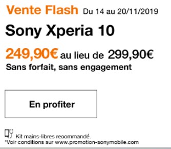 Vente flash Xperia 10
