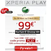 Le Xperia Play à 99euros avec le forfait E-Divine 4h