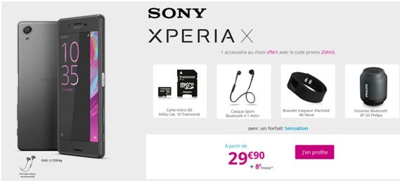 Bon plan Bouygues Telecom : un accessoire offert pour l'achat d'un Sony Xperia X