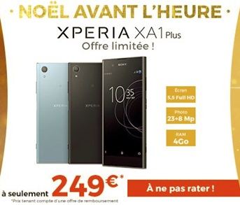 Bonne affaire : forfait 40Go à 1 euro + Sony Xperia XA1 Plus à 249 euros chez Cdiscount