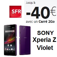 Les Summer Deals SFR.FR : - 40€ pour l’achat du Sony Xperia Z !
