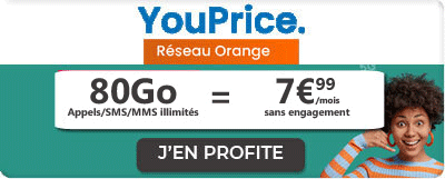 Forfait mobile YouPrice 80 Go