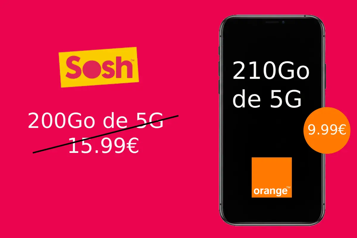 sosh vs youprice forfait 5g 210Go vs 200Go