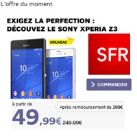 Offre SFR du moment  : Le Sony Xperia Z3 à 49.99€ !